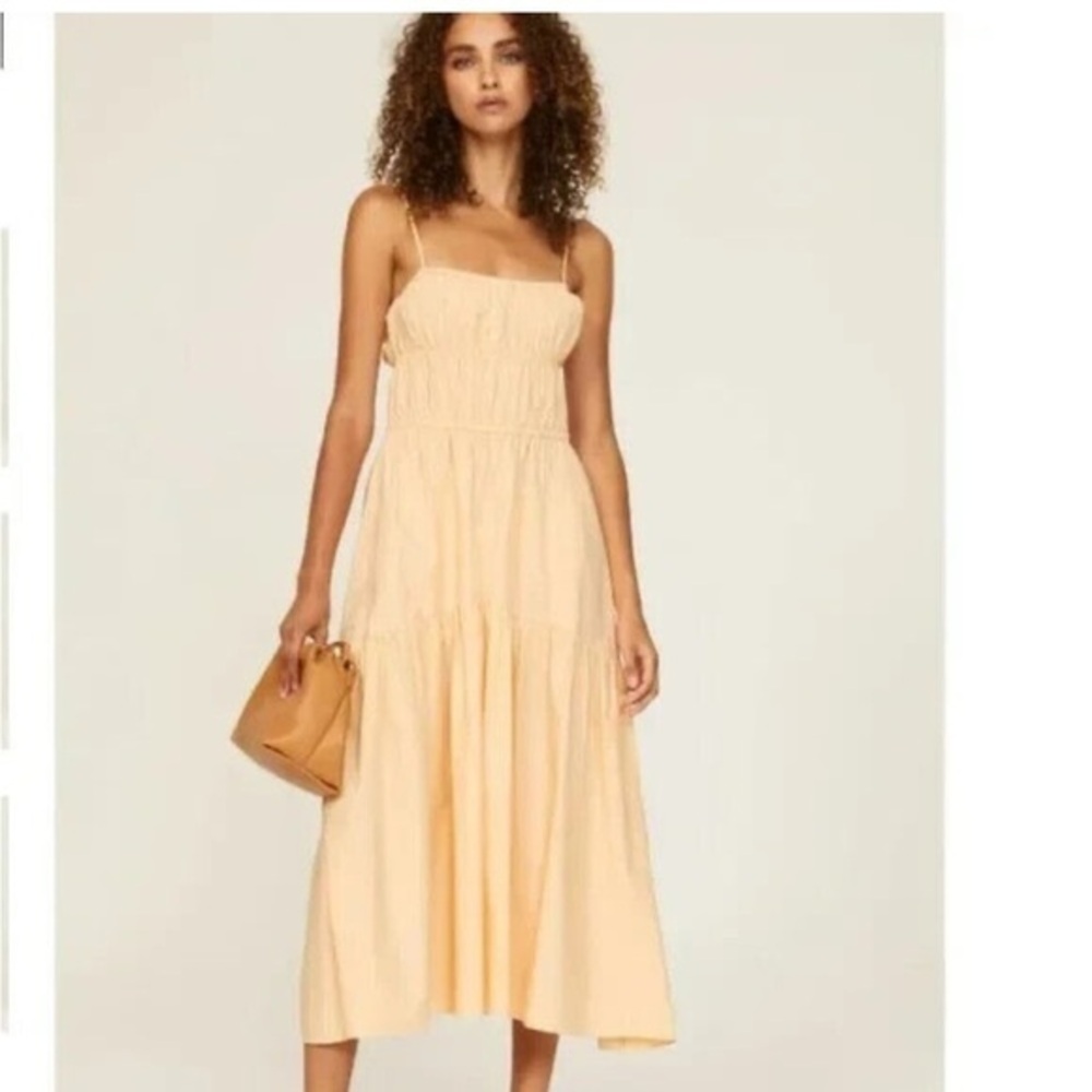 NWT Vince cotton hemp babydoll tiered  Spaghetti buttercream Strap Dress XL
